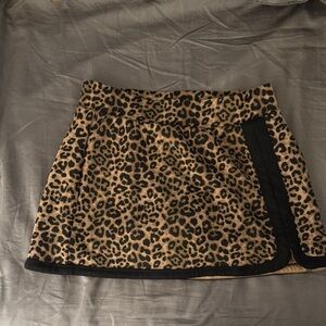 Leopard Print Athletic Skirt